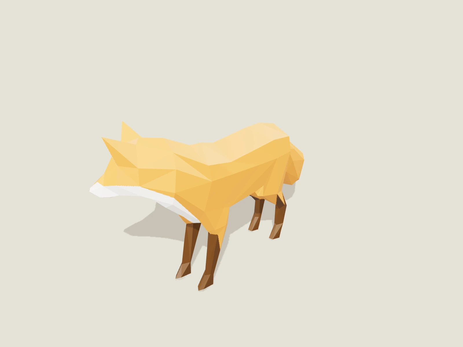 Animated low-poly fox model preview