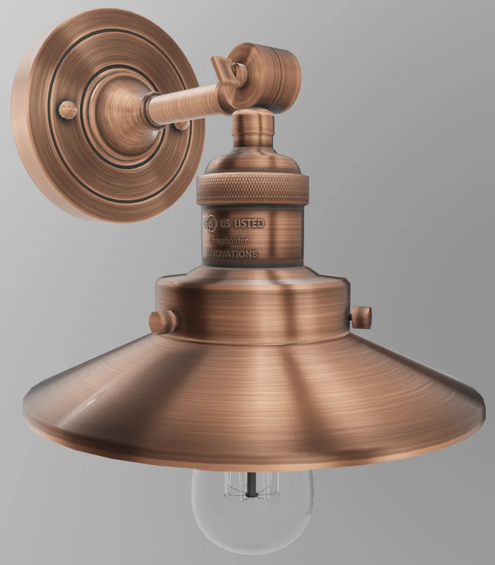 Brushed metal barn lamp model preview