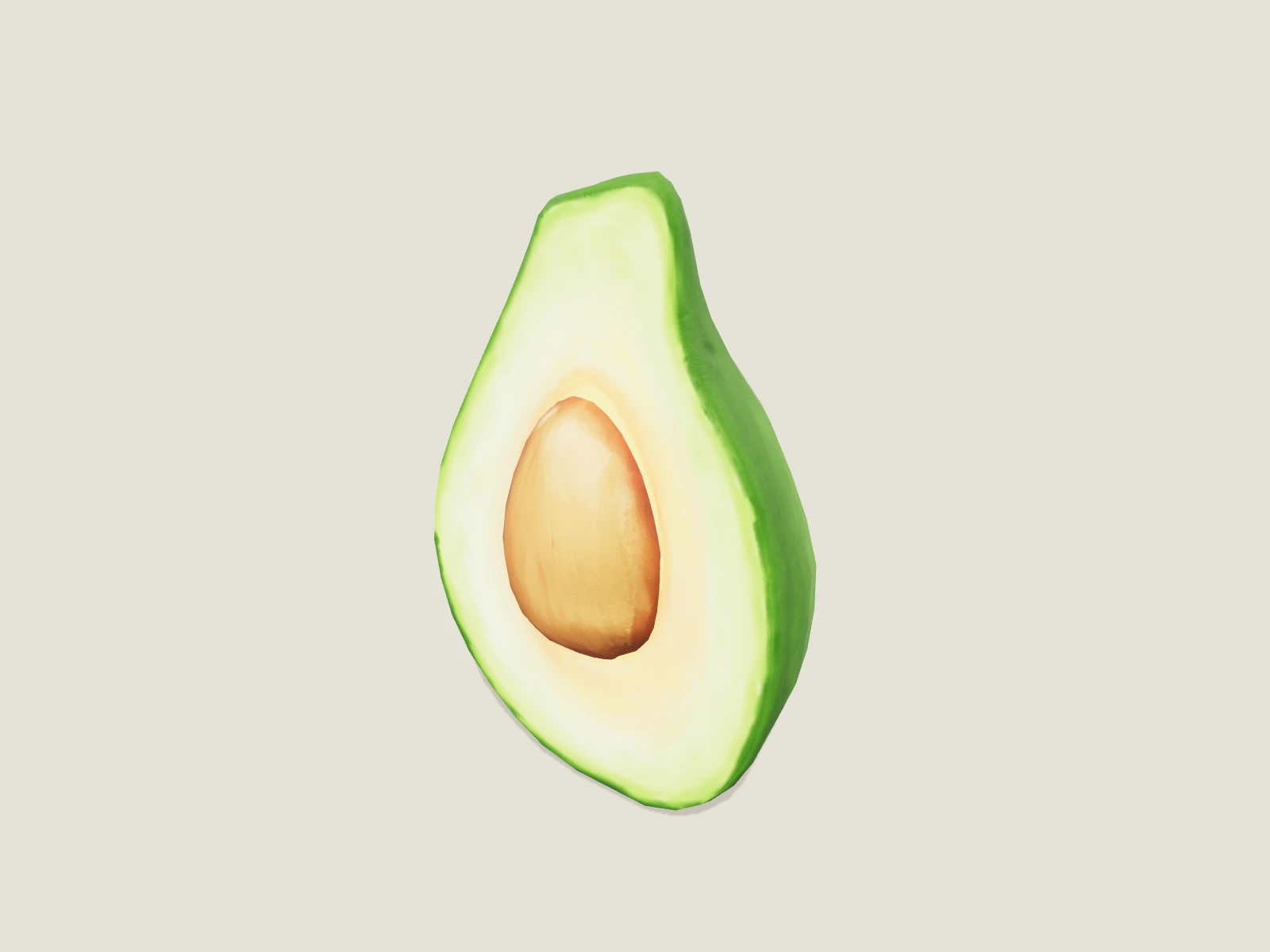 Cut avocado model preview