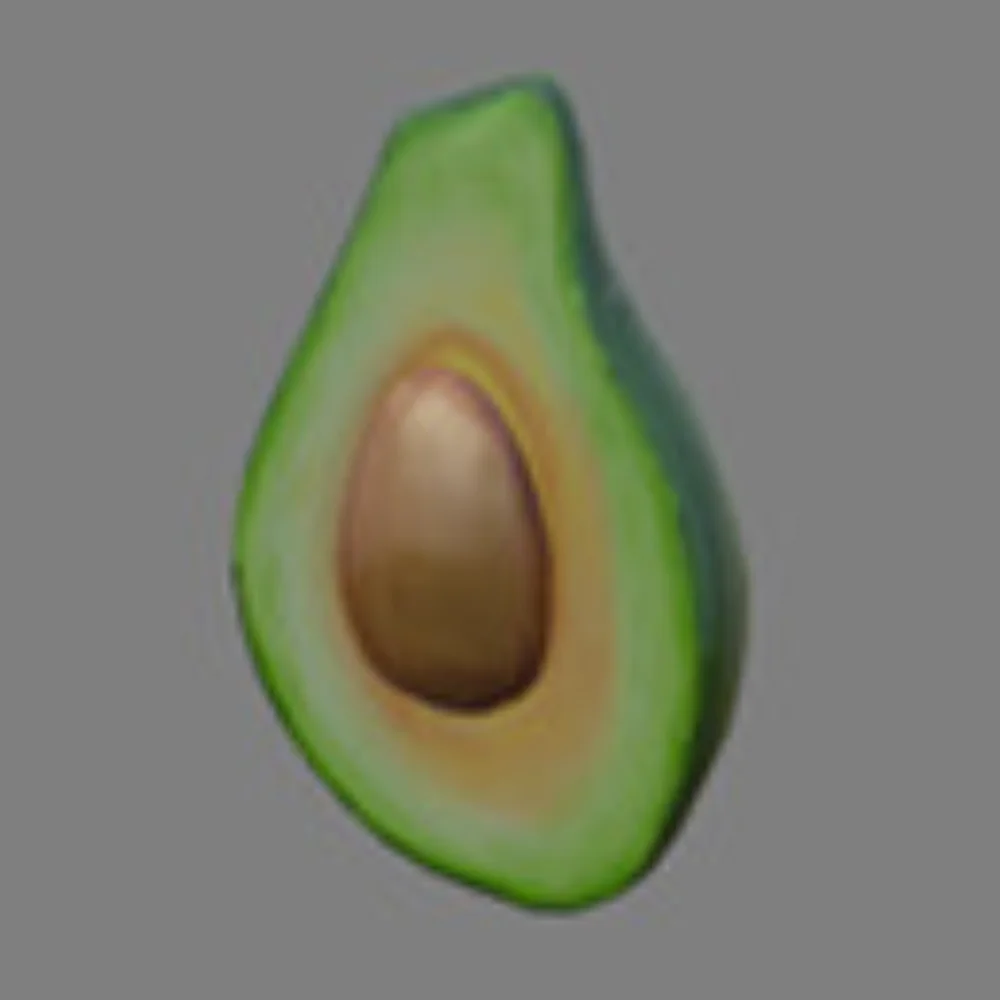 Cut avocado model preview