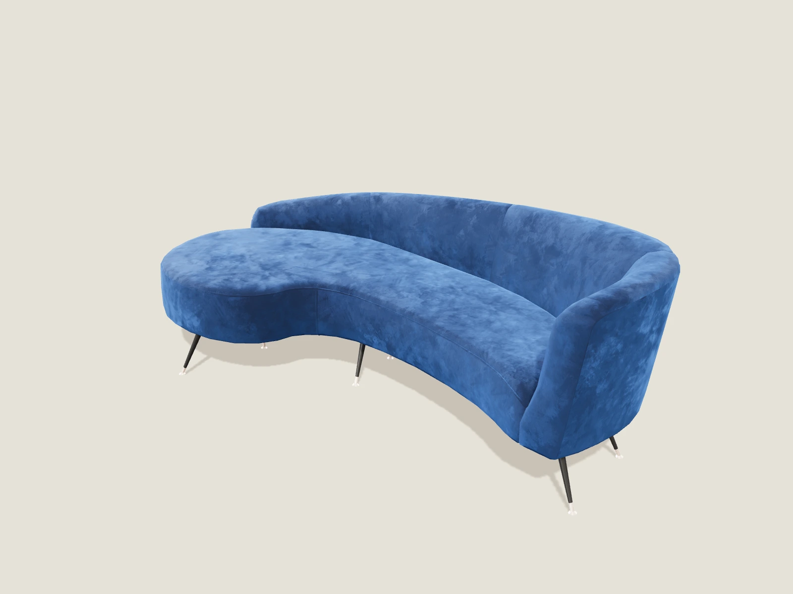 Glam velvet sofa model preview