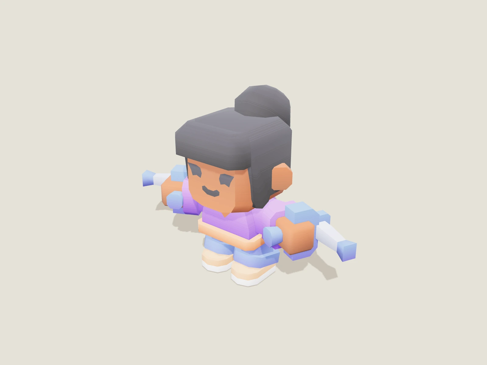 Stylized female character A model preview