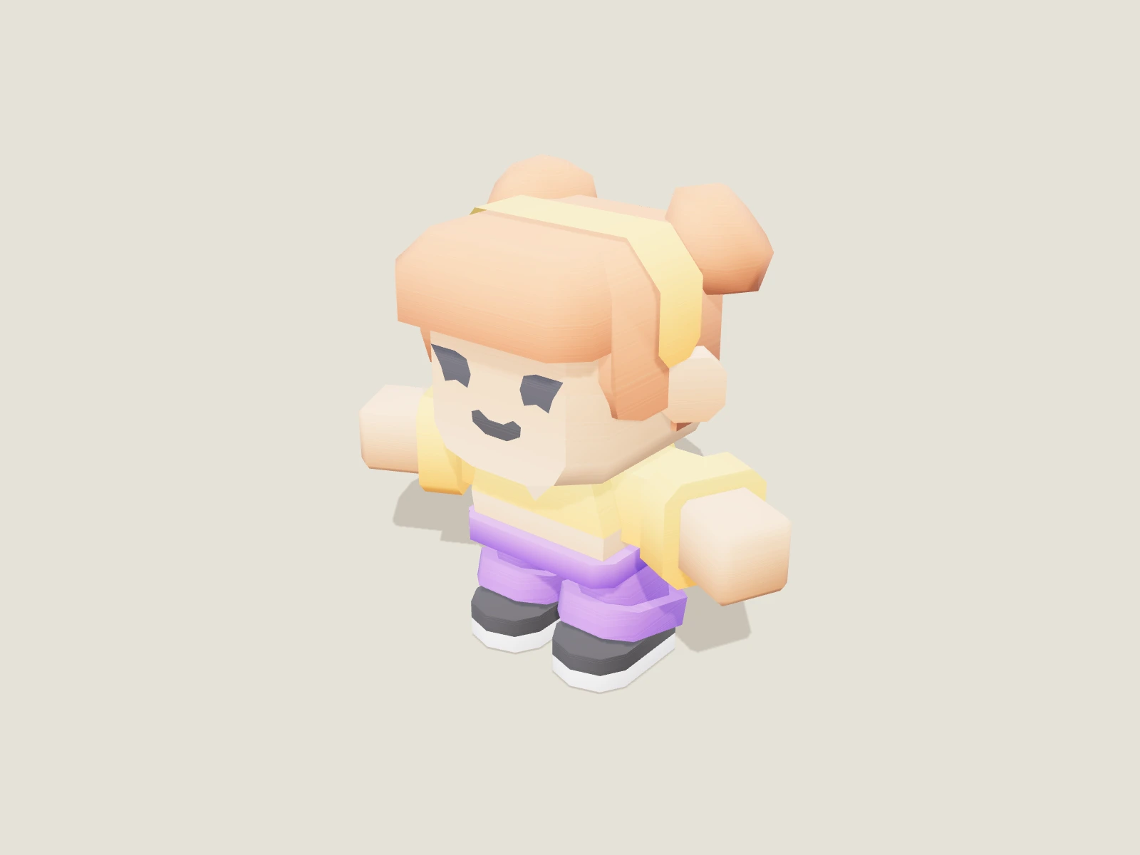 Stylized female character B model preview