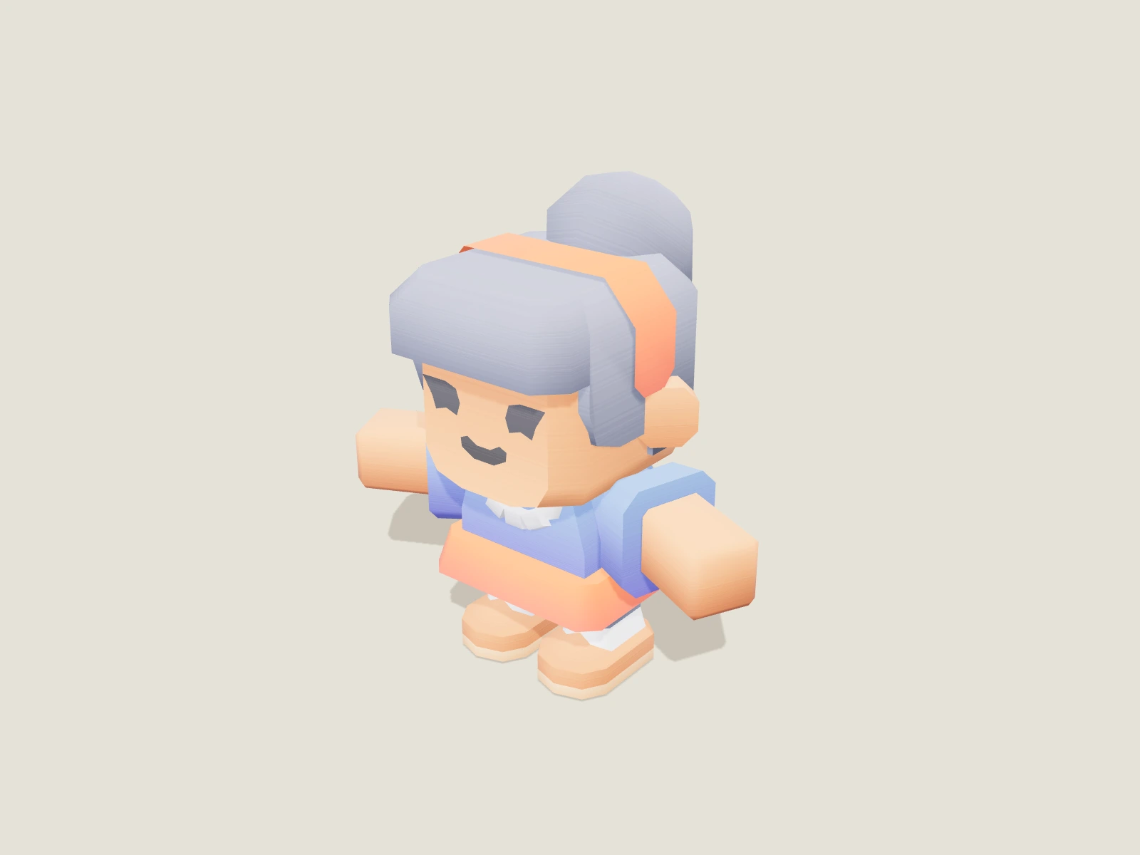 Stylized female character C model preview