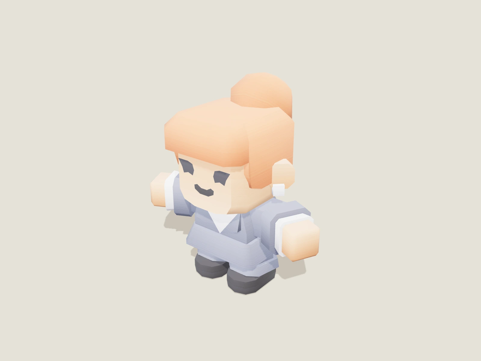 Stylized female character D model preview