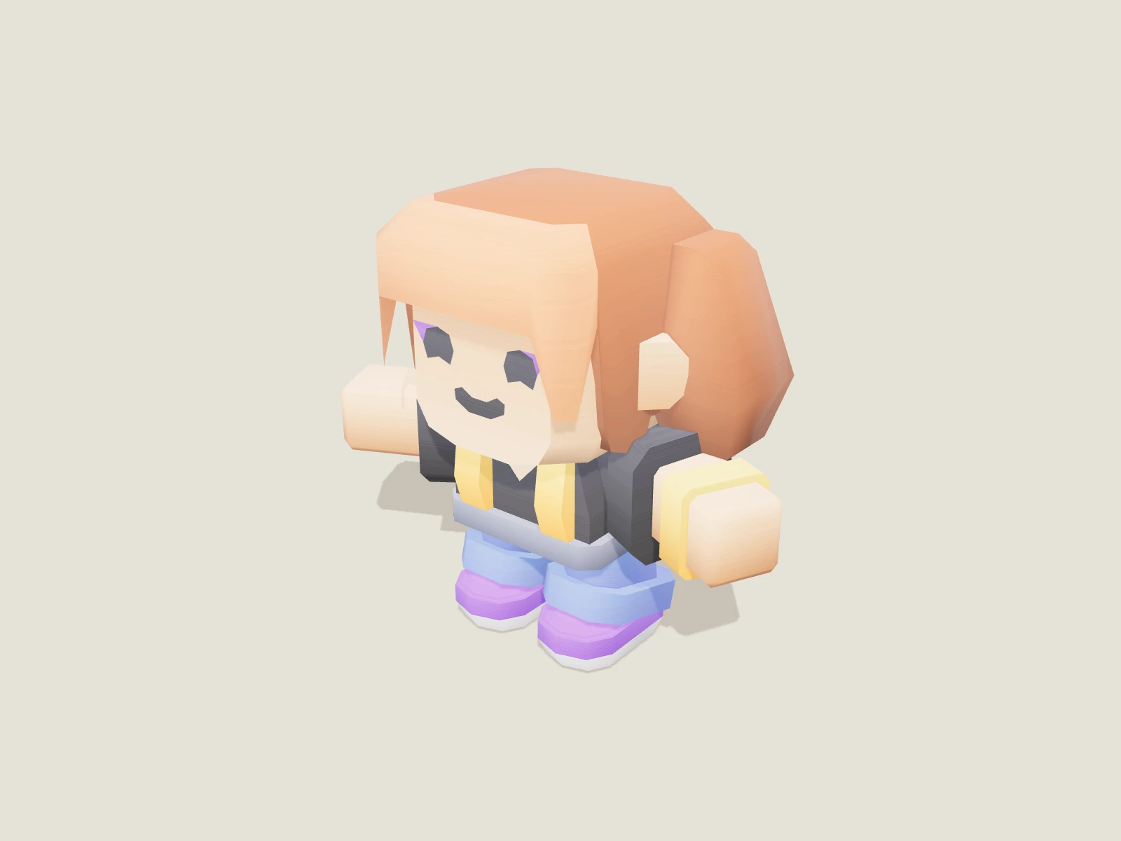 Stylized female character F model preview