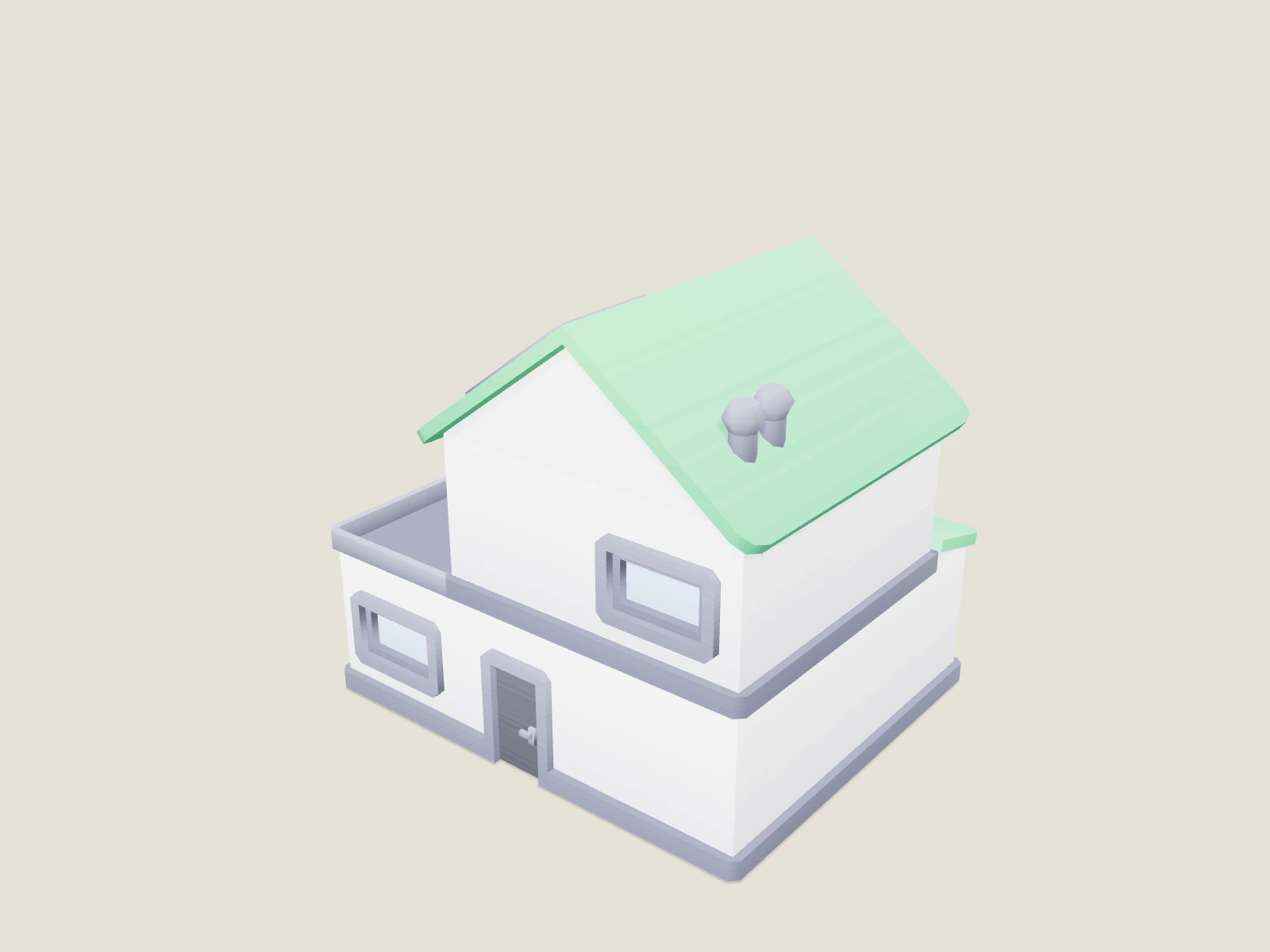Suburban house U model preview