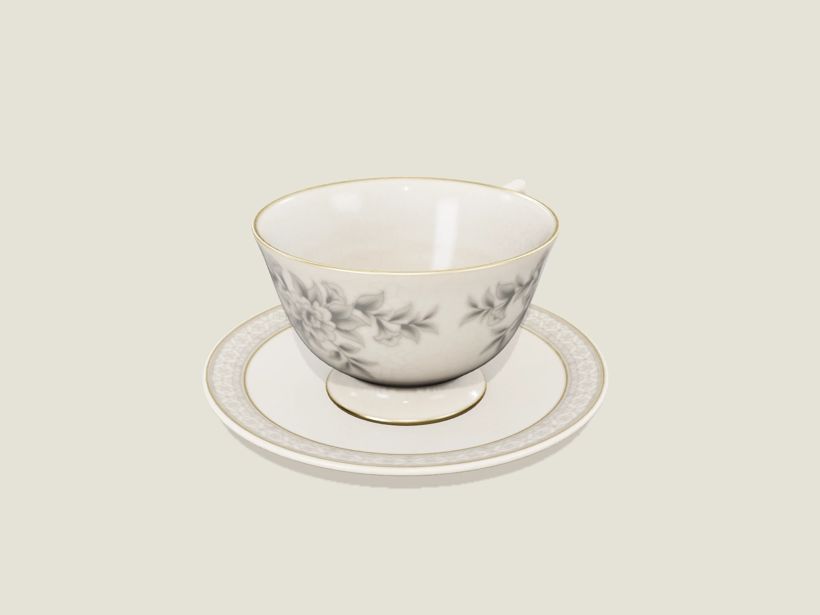 Porcelain teacup model preview
