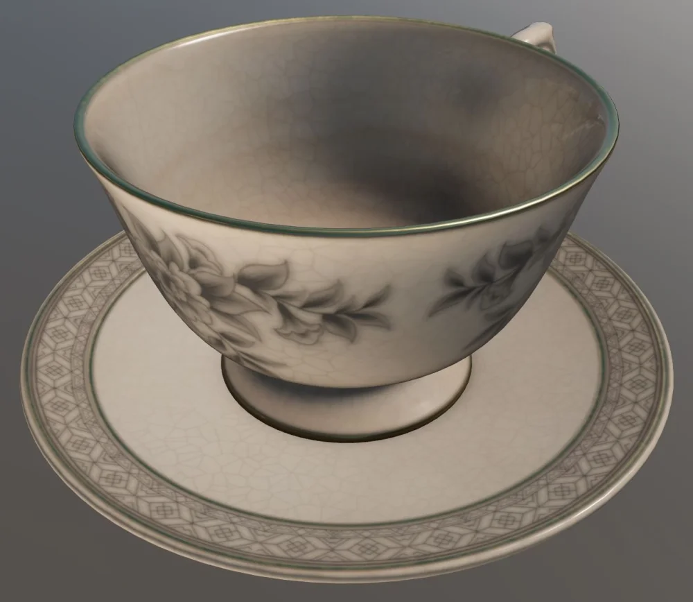 Porcelain teacup model preview