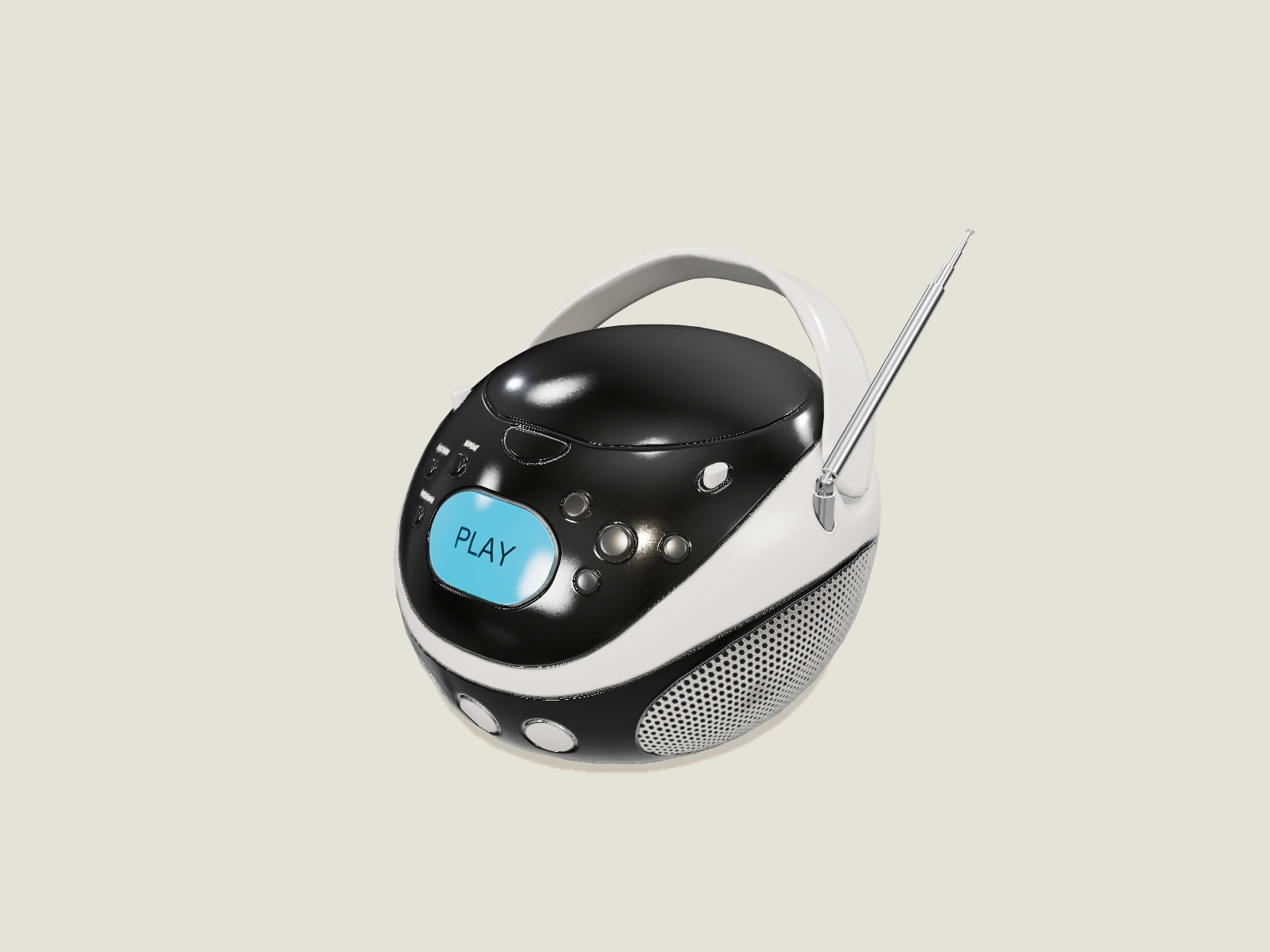Portable boombox model preview