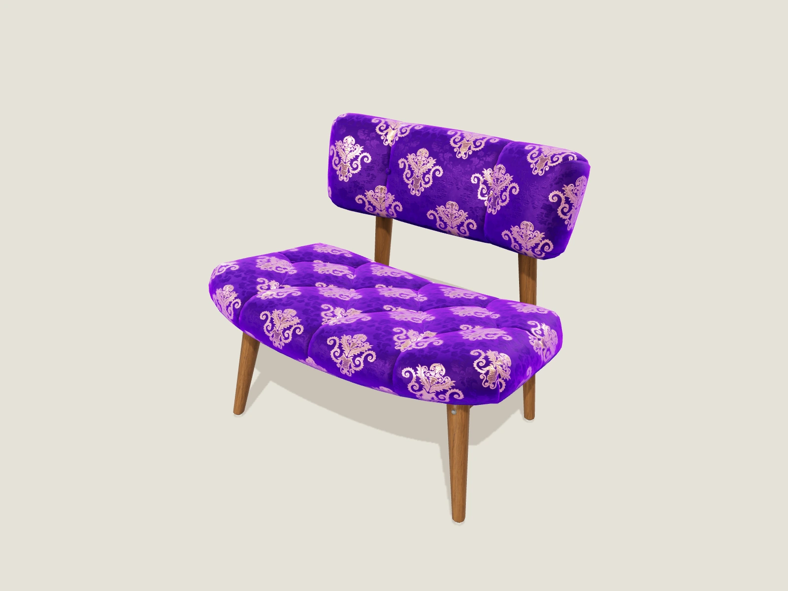 Purple damask chair model preview