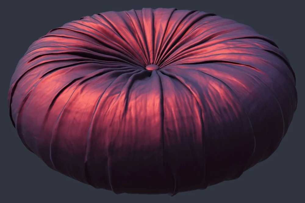 Silk pouf model preview
