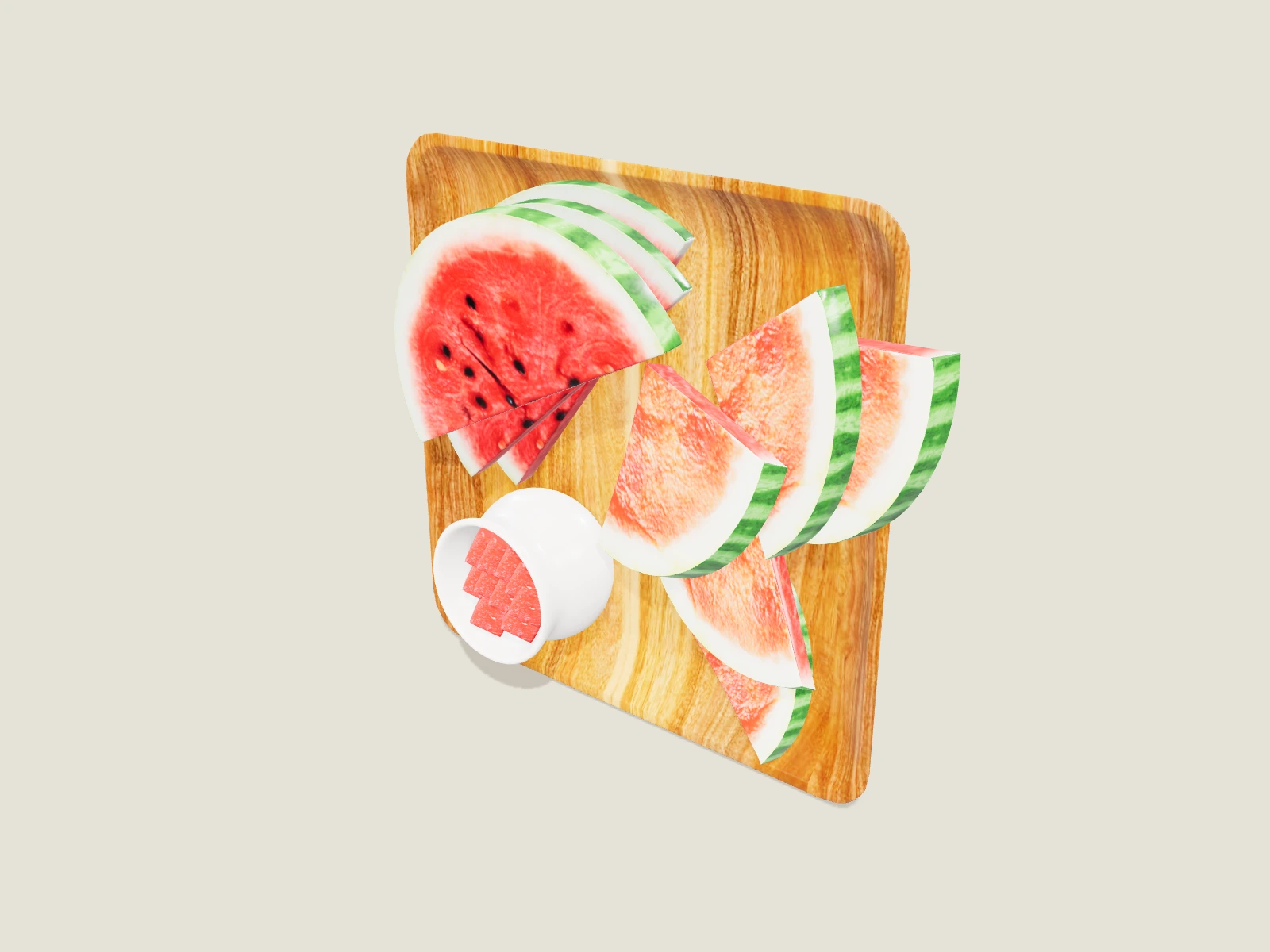 Watermelon With Tray model preview