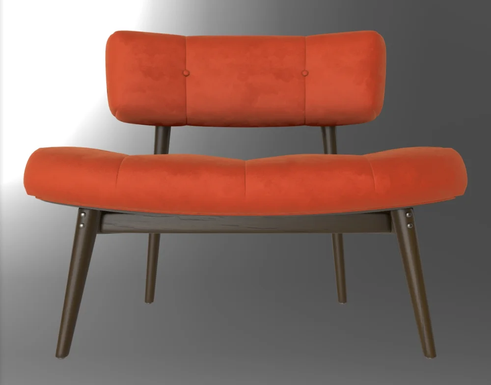Velvet accent chair model preview